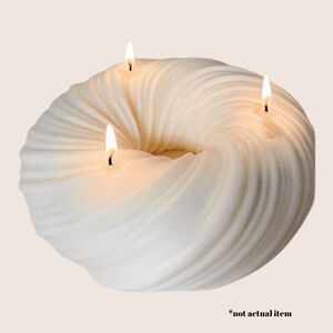 🕯️ ANAIS x ANTHRO 3 WICK HALO CANDLE SCULPTURE WHITE UNSCENTED 3" H x 7" W NWT